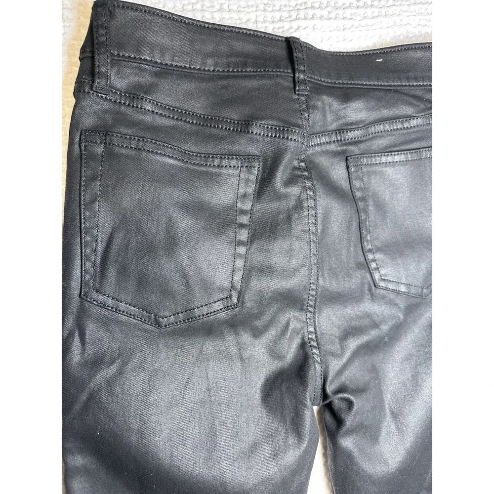 Gap Teen Sky High True Skinny Black Coated Jeans Size 12 High Rise Stretch